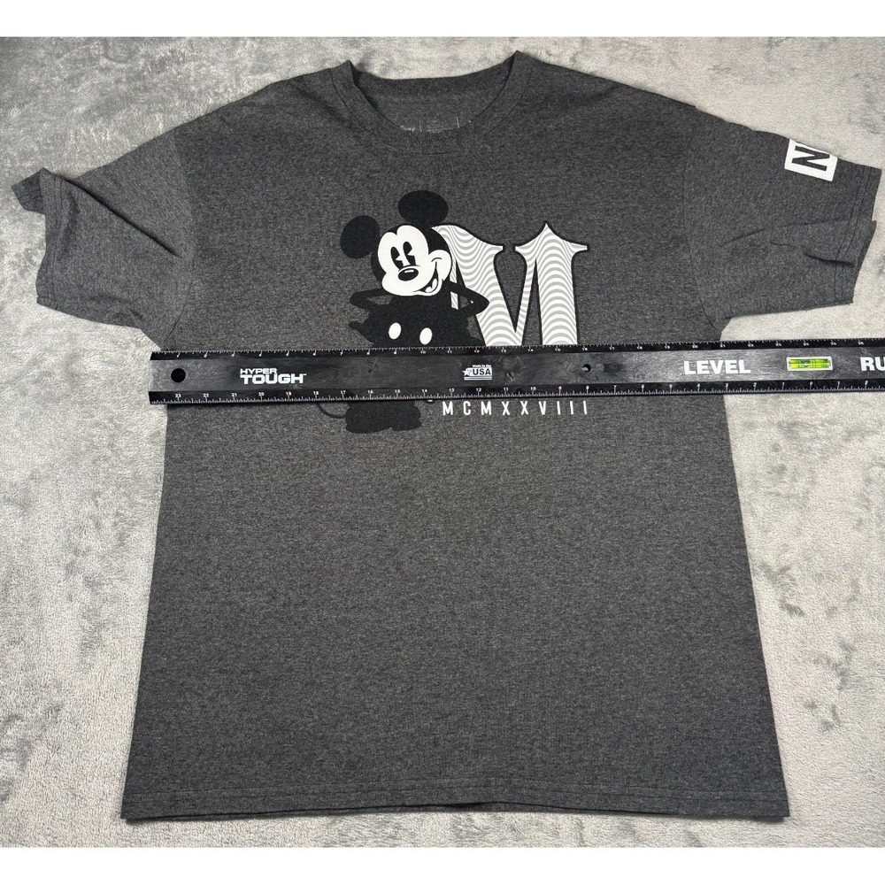 Neff x Disney Tee Shirt Charcoal Grey Mickey Mouse Graphic Print Mens Size Large - Picture 4 of 11